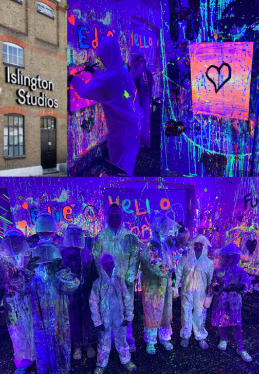 Kids Glow in the Dark Birthday Party Splatter Art Session