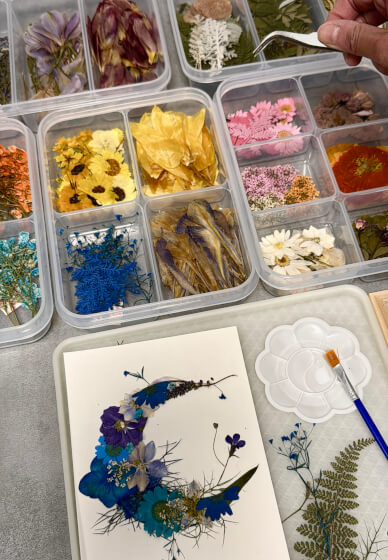 Leeds Exclusive - Crescent Moon Pressed Flower Art Workshop