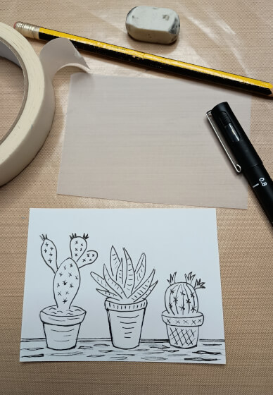 Lino Cutting and Printing Workshop: Cacti