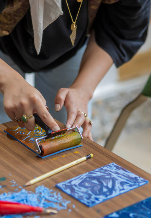 Lino Printing and Ceramic Tile Workshop