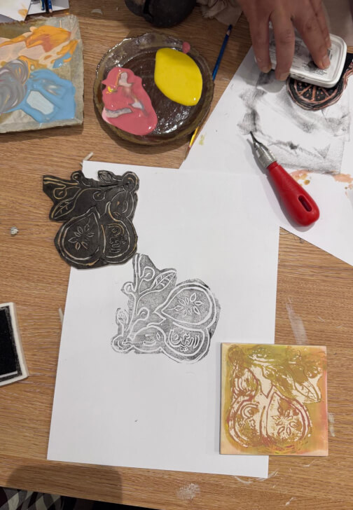 Lino Printing and Ceramic Tile Workshop