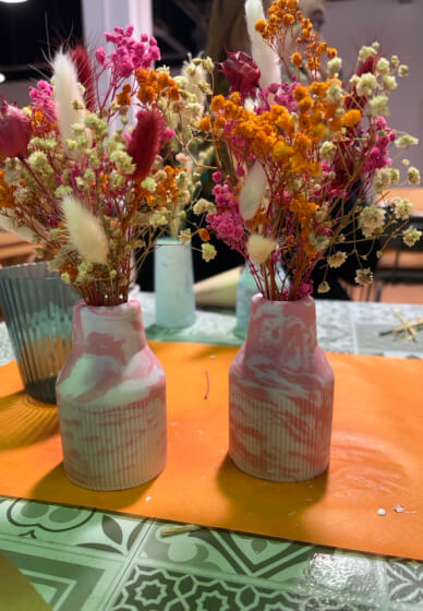 Marbled Mini Vase and Dried Flower Bouquet Workshop