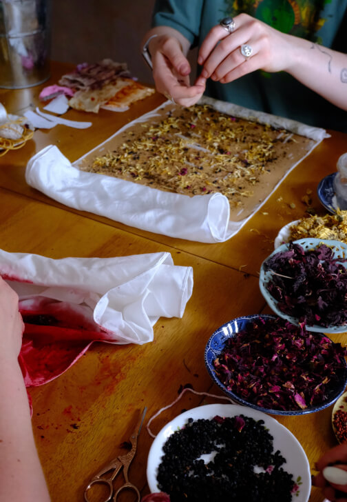 Natural Bundle Dying Silk Scarf Workshop