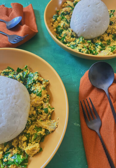 Nigerian Cookery Class: Iyan and Efo Elegusi
