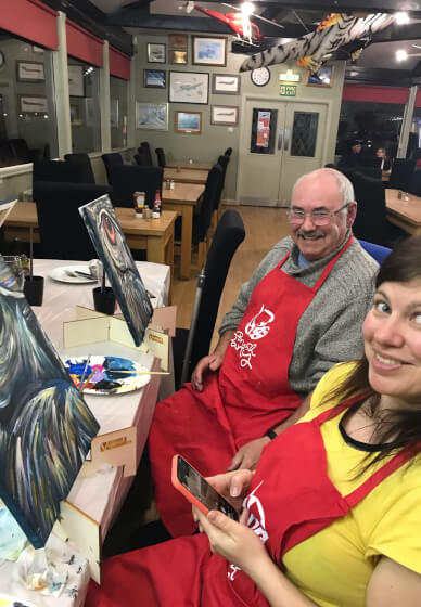 Paint and Sip Class, Brush Party - the Fleece Inn, Evesham