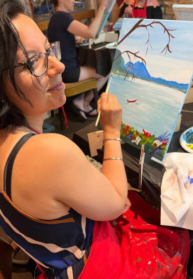 Paint and Sip Class - Brush Party - Wolvercote, Oxford