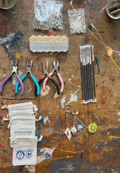 Paint Clay Charms and Make Your Keychain