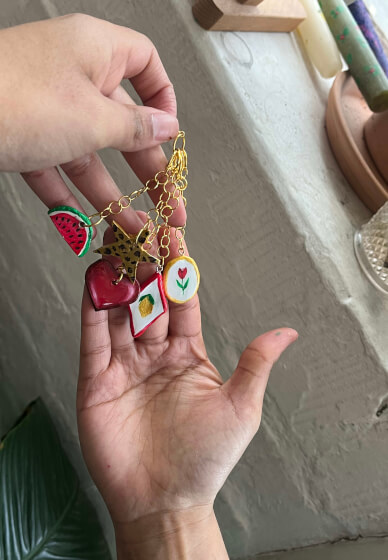 Paint Clay Charms and Make Your Keychain