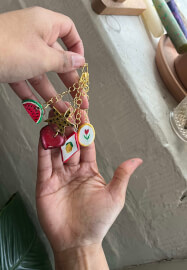 Paint Clay Charms and Make Your Keychain