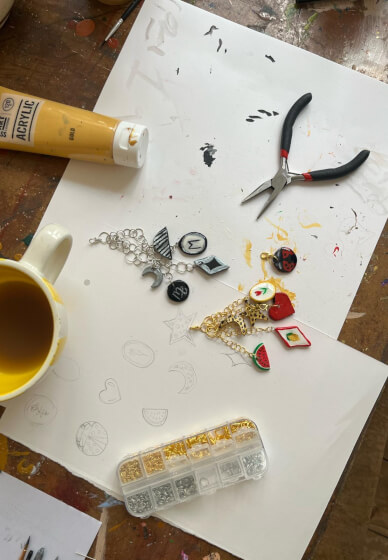 Paint Clay Charms and Make Your Keychain