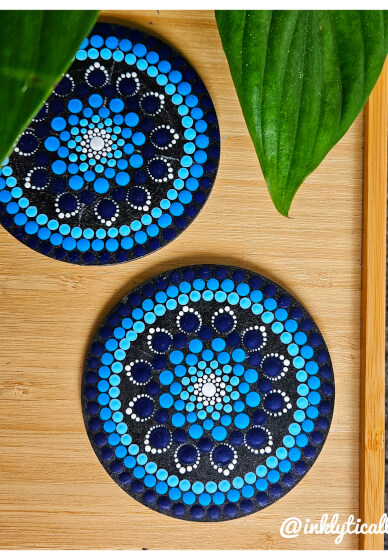 Paint Your Own Dot Mandala Coaster Set at Home