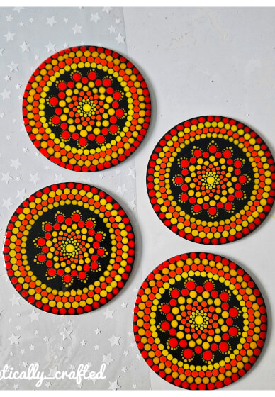 Paint Your Own Dot Mandala Coaster Set at Home
