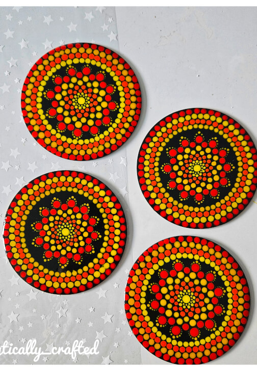 Paint Your Own Dot Mandala Coaster Set at Home