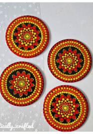 Paint Your Own Dot Mandala Coaster Set at Home