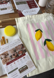 Paint Your Own Tote Bag - a Creative Session at Emmie Lou Studio