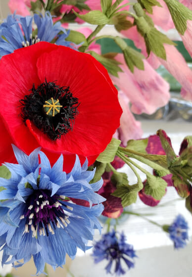 Paper Flowers Workshop - Poppies and Cornflowers