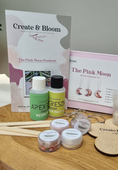 Pink Moon Necklaces Resin Jewellery Kit