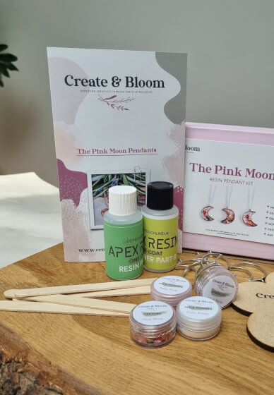 Pink Moon Necklaces Resin Jewellery Kit