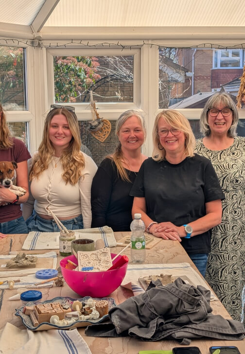 Cobalt Blue Pottery Bird Tile Workshop