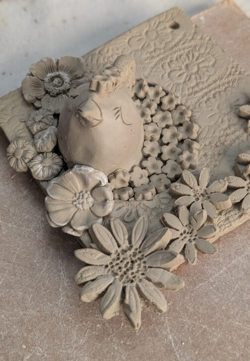 Cobalt Blue Pottery Bird Tile Workshop