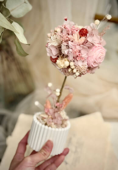 Preserved Hydrangea Little Round Tree Making Class