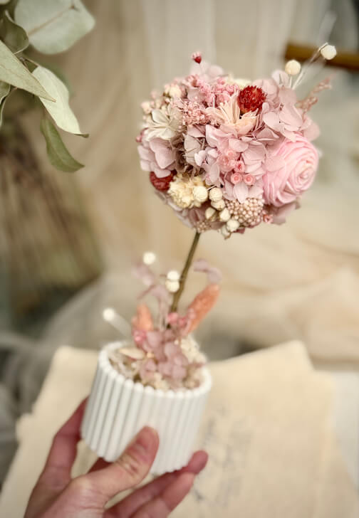 Preserved Hydrangea Little Round Tree Making Class