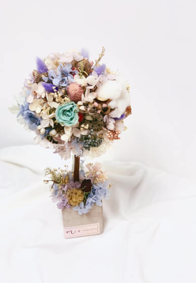 Preserved Hydrangea Little Round Tree Making Class