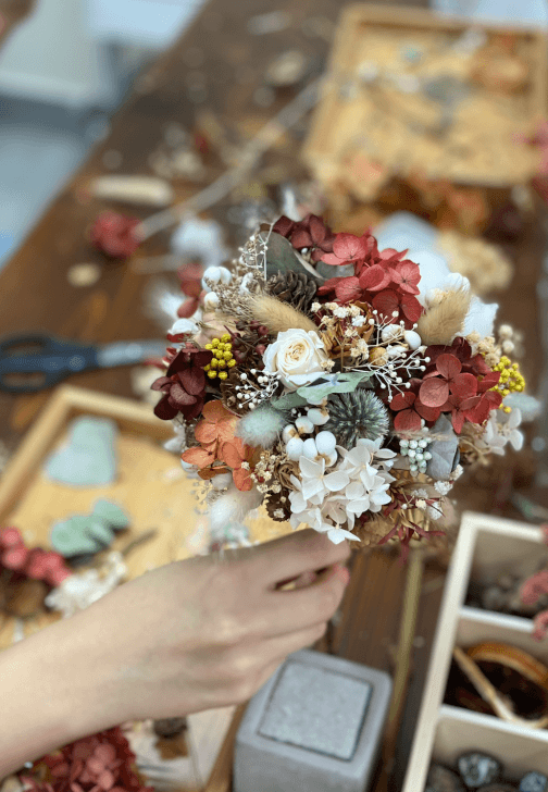 Preserved Hydrangea Little Round Tree Making Class
