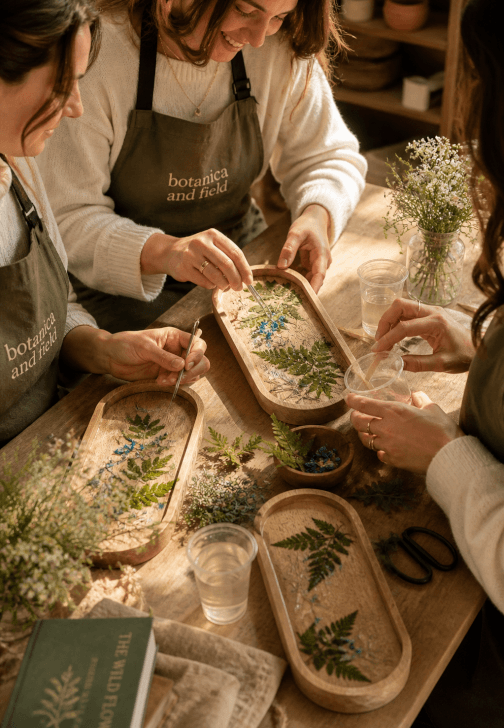 Preserving Flowers in Resin: Wooden Tray Workshop