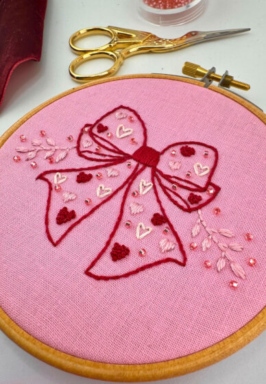 Pretty Bow Sip and Stitch Embroidery Workshop