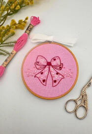 Pretty Bow Sip and Stitch Embroidery Workshop