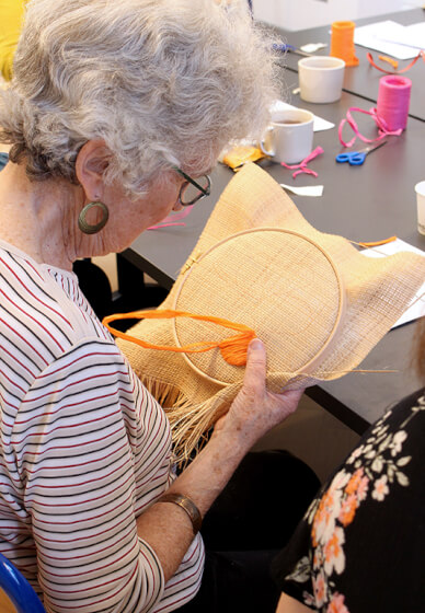 Raffia Embroidery Hoop Art Workshop