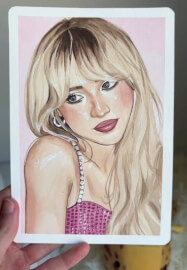 Sabrina Carpenter Themed Watercolour Class