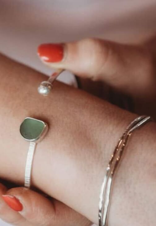 Sea Glass Silver Bangle Silversmithing Workshop