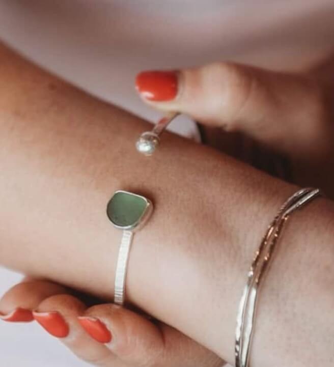 Sea Glass Silver Bangle Silversmithing Workshop