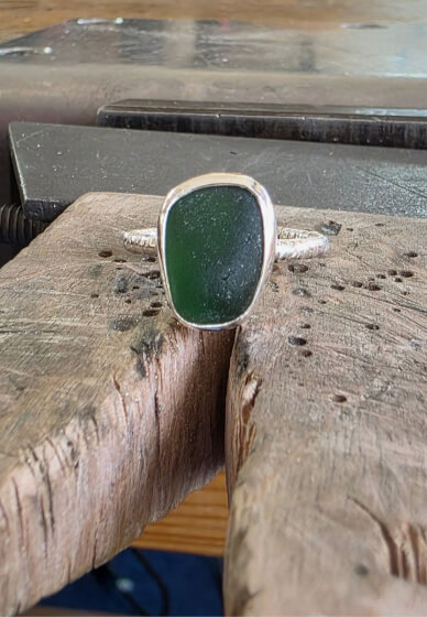 Sea Glass Silver Ring Workshop