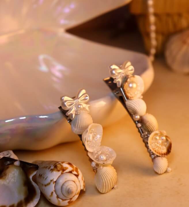 Sea Shell Hair Clips DIY