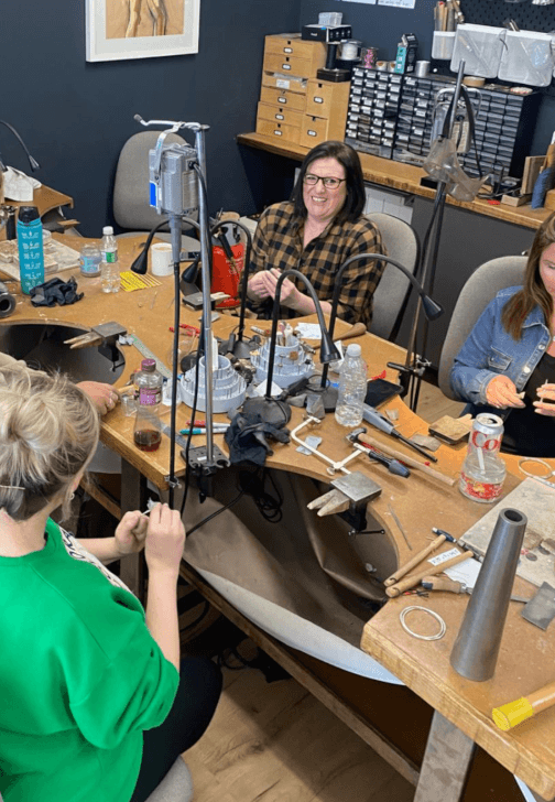 Silver Hammered Ring Making Workshop
