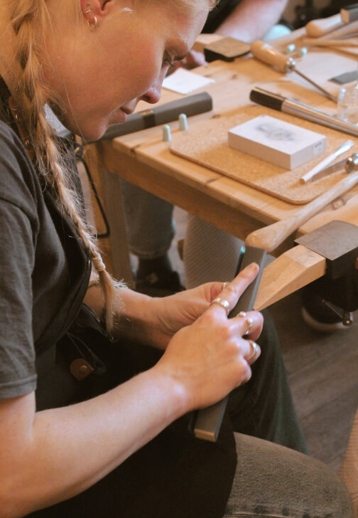 Silver Hammered Ring Workshop