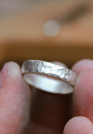 Silver Hammered Ring Workshop