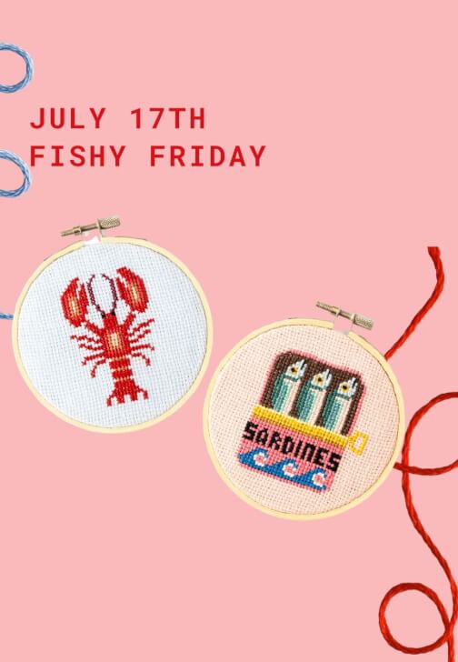 Sip and Cross Stitch Class: Relaxing Friday Night Workshop