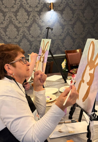 Sip and Paint Class: Cute Spring Bunny
