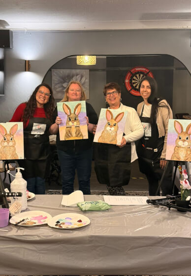 Sip and Paint Class: Cute Spring Bunny