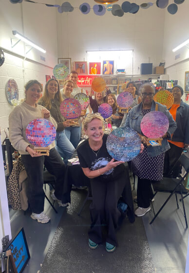 Sip and Paint Disco Balls Class