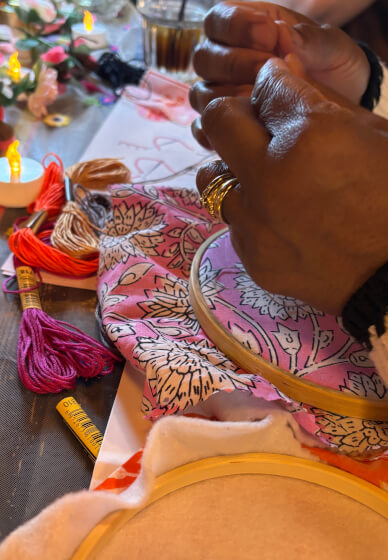 Sip and Stitch Embroidery Workshop
