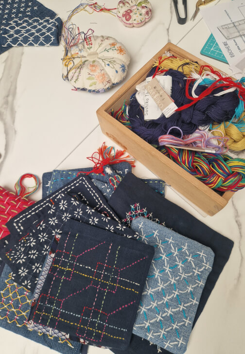 Sip and Stitch Sashiko Experience
