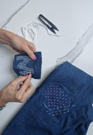 Sip and Stitch Sashiko Experience