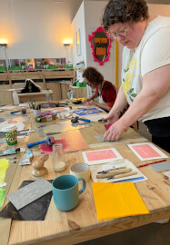 Social Print Session – Gelli, Lino and Tetrapak