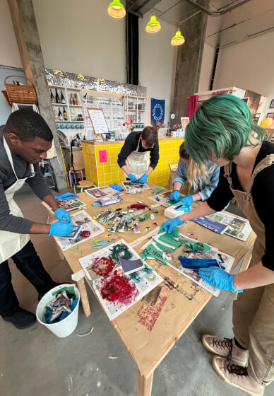 Social Print Session – Gelli, Lino and Tetrapak