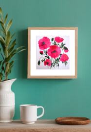 Spring Poppies Watercolour Painting at Home